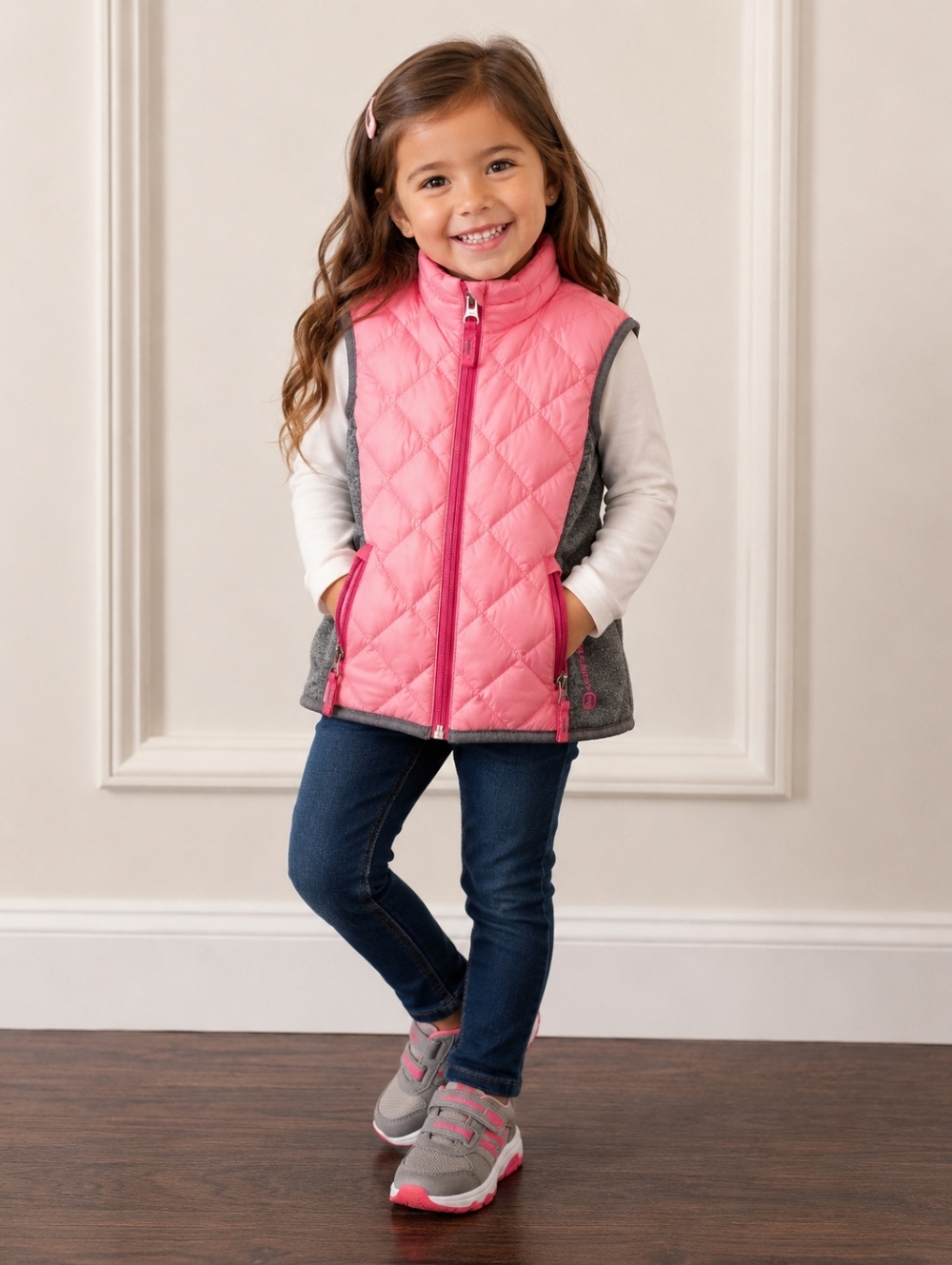 2/$35 Free Country Girls Pink Puffer Vest โ Size XS (4/5)